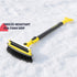 Hillington 3-in-1 Extendable Ice Scraper Snow Brush 93-128cm - Rotating Head - Dark Grey, Yellow