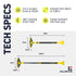Hillington 3-in-1 Extendable Ice Scraper Snow Brush 93-128cm - Rotating Head - Dark Grey, Yellow