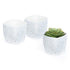 12cm Plant Pot White Sandstone - Set of 3