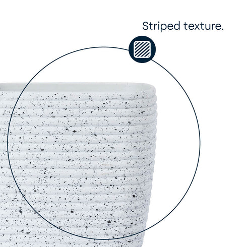 12cm Plastic Plant Pot White Sandstone