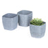 12cm Plant Pots Sandstone Grey - Set of 3