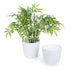 Plastic Plant Pot with Wave Design 18cm White  - Set of 2