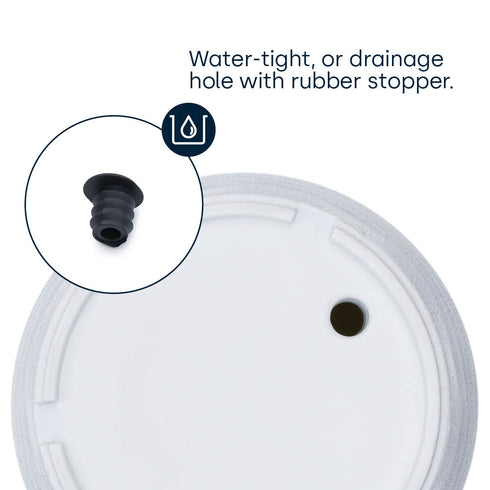 Plastic Plant Pot with Wave Design 18cm White  - Set of 2