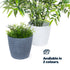 Plastic Plant Pot with Wave Design 18cm White  - Set of 2