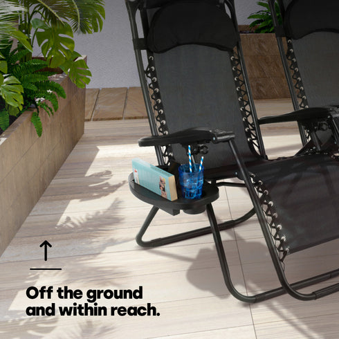 Clip-On Side Table Tray for Sun Lounger – 2 Pack