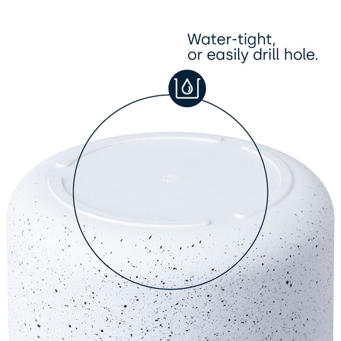 18cm Round Sandstone Plastic Plant Pot White - Set of 2