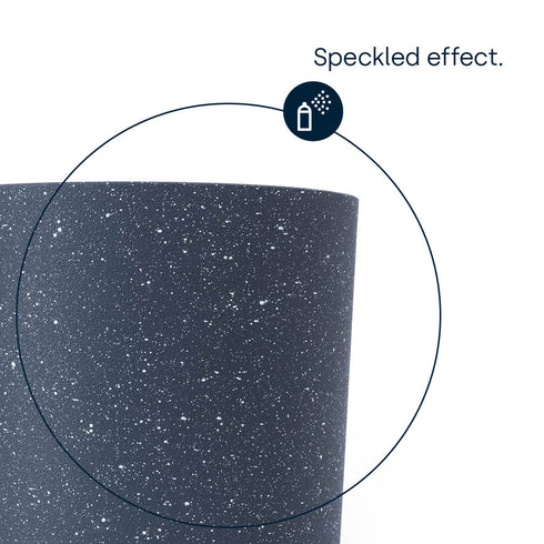 18cm Round Sandstone Plastic Plant Pot Grey - Set of 2