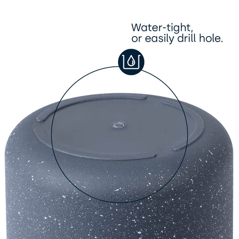 18cm Round Sandstone Plastic Plant Pot Grey - Set of 2