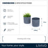 18cm Round Sandstone Plastic Plant Pot Grey - Set of 2