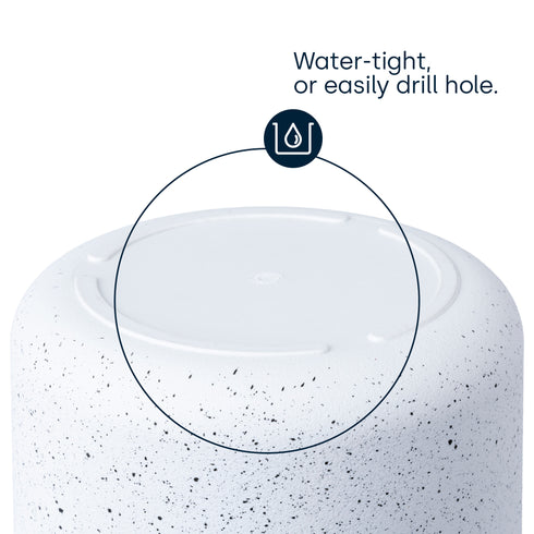 22cm Round Sandstone Plastic Plant Pot White