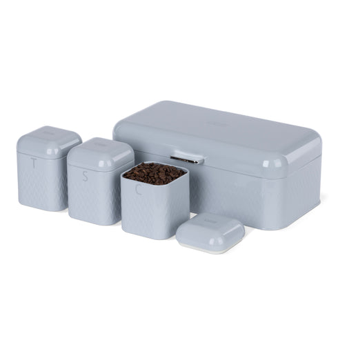 Taurus Bread Bin & Canister Set - Grey