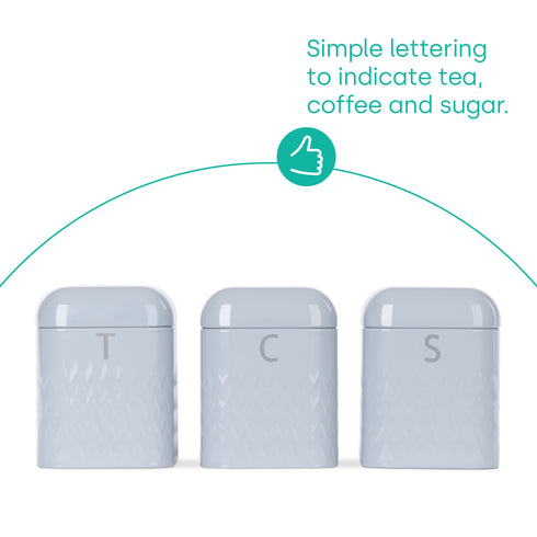 Taurus Bread Bin & Canister Set - Grey