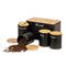 Matt Bread Bin & Canister Set - Black/Bamboo