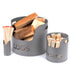 3 Piece Fireplace Log Bucket Set Grey