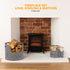 3 Piece Fireplace Log Bucket Set Grey