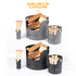 3 Piece Fireplace Log Bucket Set Grey