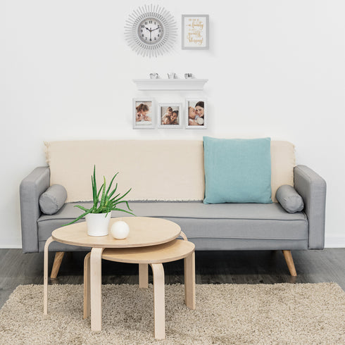 Photo Frame Set with Clock & Shelf - 6 Piece