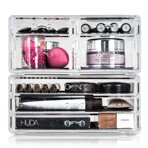 Cosmetic Organiser with 7 Storage Trays - Clear