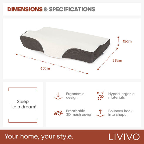 Memory foam neck contour pillow