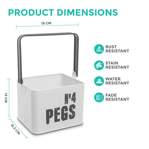 Laundry Peg Metal Caddy