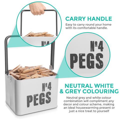 Laundry Peg Metal Caddy