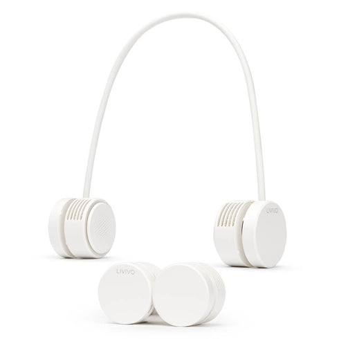 Livivo Retractable Neck Fan - Hands-Free Portable Cooling with 3 Speeds - White