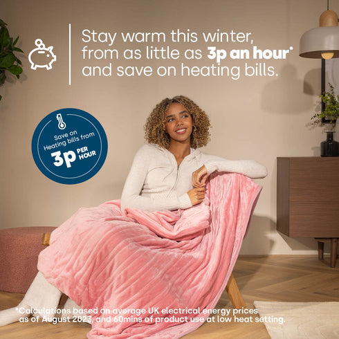 Electric Heated Throw - Pink