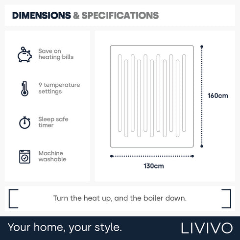 Heated Electric Over Blanket - Blush