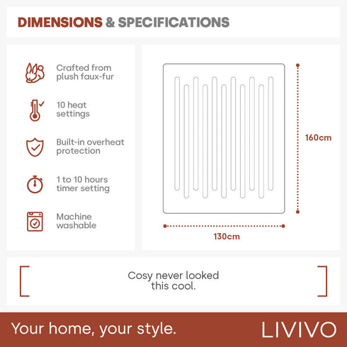 Luxury Electric Heated Throw - Cream