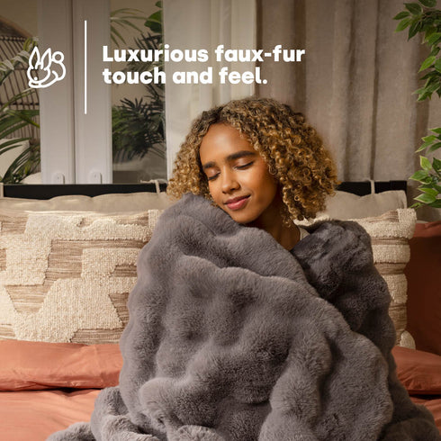 Luxury Electric Heated Throw - Grey