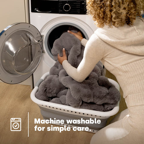 Luxury Electric Heated Throw - Grey