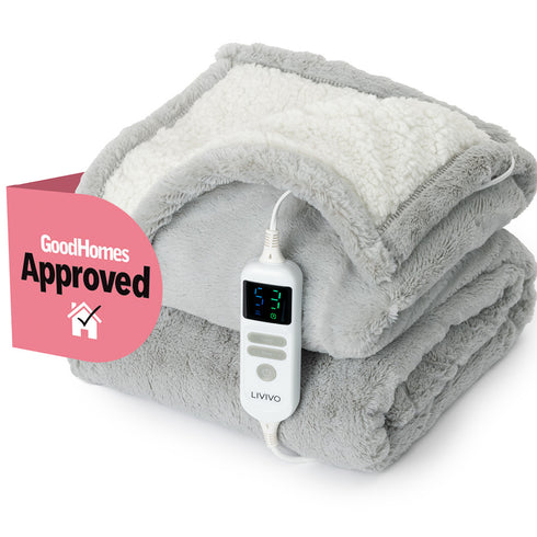 Premium Sherpa Heated Throw - Grey