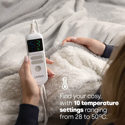 Premium Sherpa Heated Throw - Grey