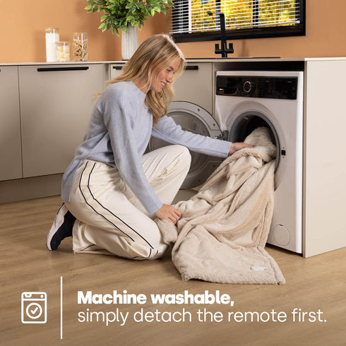 Premium Sherpa Heated Throw - Beige