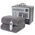 Luxury Ribbed Faux Fur Electric Heated Throw 160 x 130cm - 10 Heat Settings with Timer - Grey