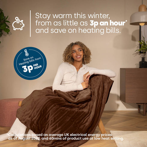 Electric Heated Throw - Chocolate