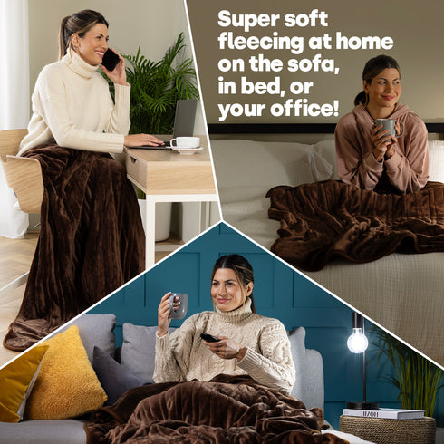 Electric Heated Throw - Chocolate