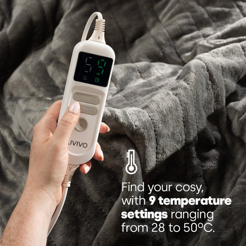 Heated Electric Over Blanket Cool Grey