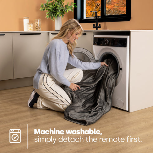 Heated Electric Over Blanket Cool Grey