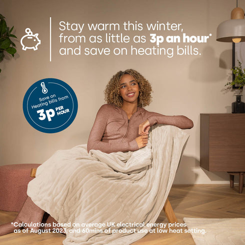Electric Heated Throw - Beige
