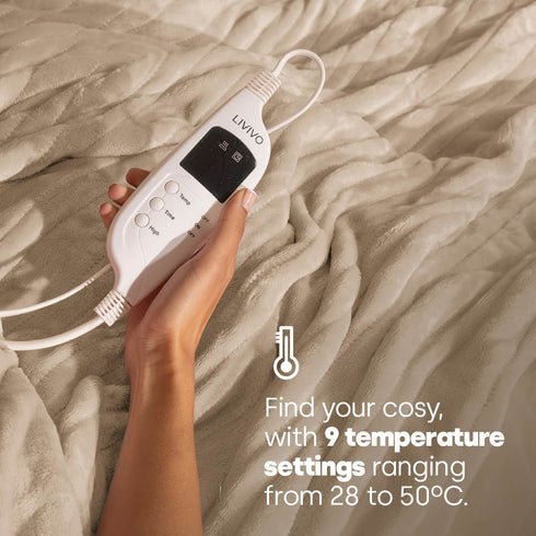Electric Heated Throw - Beige