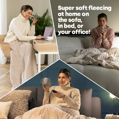 Electric Heated Throw - Beige