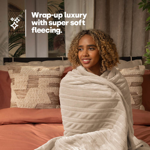 Electric Heated Throw - Beige