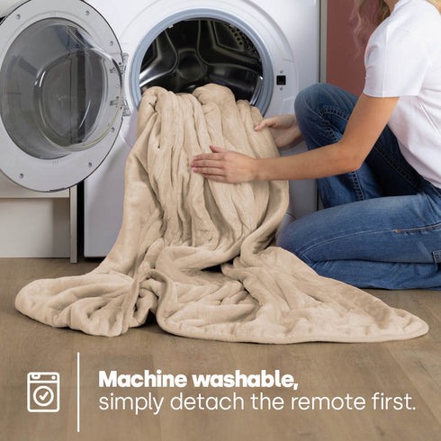 Electric Heated Throw - Beige