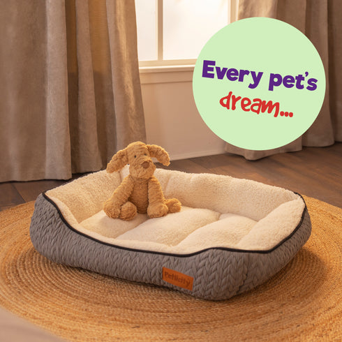 Dog Calming Sleeping Bed Warm Plush Cushion - Large