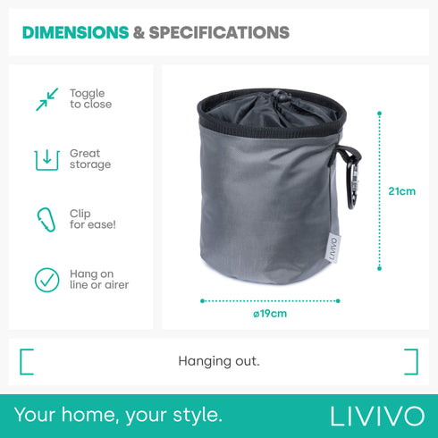 Clothes Peg Bag with Carabiner