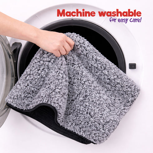 Petlicity Self Heating Pet Bed 60x45cm - No Electricity Required - Machine Washable - Two Tone Grey