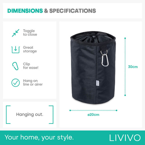 Clothes Peg Bag with Hanging Clip