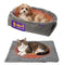 Petlicity 3-in-1 Self Heating Pet Bed Mat 70x60cm - Striped Faux Fur - Grey