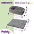 Petlicity 3-in-1 Self Heating Pet Bed Mat 70x60cm - Striped Faux Fur - Grey